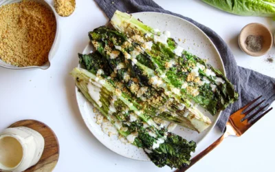 Recipe:  Whole30 Grilled Romaine Salad with Parmesan Crumble